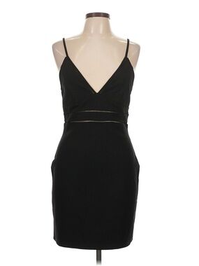 NWT Lulu's Large Black Spaghetti-Strap V-Neck Mini Dress